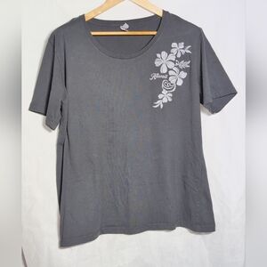 Sun International Hawaii Embroidered XL Rhinestone Women's Top